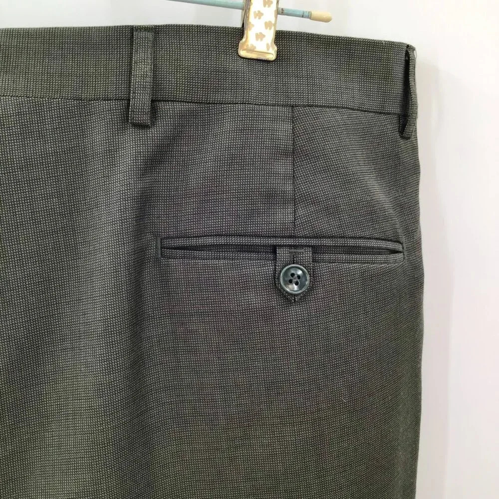 Mens Jones New York Suit 40R Pants 35/28.5 Wool Cashmere Blend Green Houndstooth - Picture 15 of 16